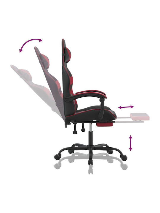 vidaXL 349562 Artificial Leather Gaming Chair with Footrest Black/Burgundy