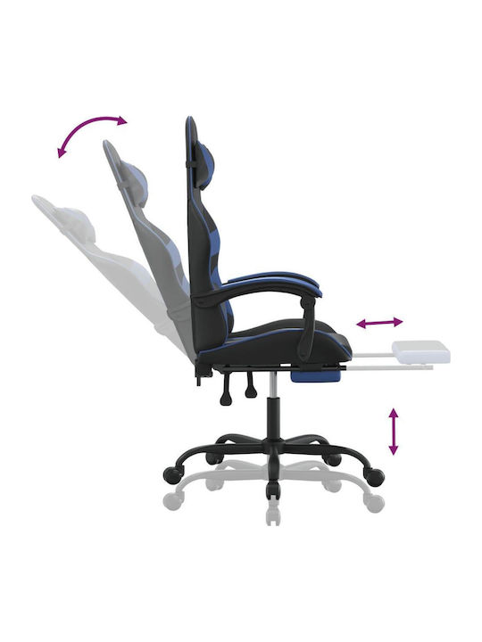 vidaXL 349555 Καρέκλα Gaming Δερματίνης με Υποπόδιο Μαύρο/Μπλε