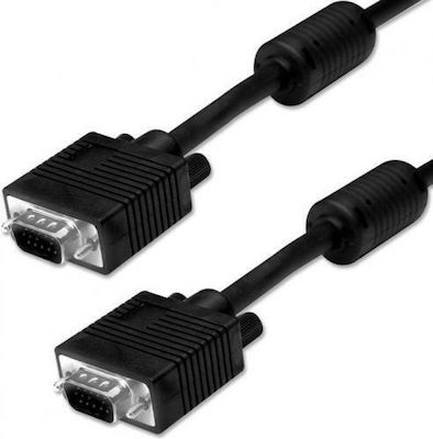 Powertech Cablu VGA de sex masculin - VGA de sex masculin Negru 5m (CAB-G027)