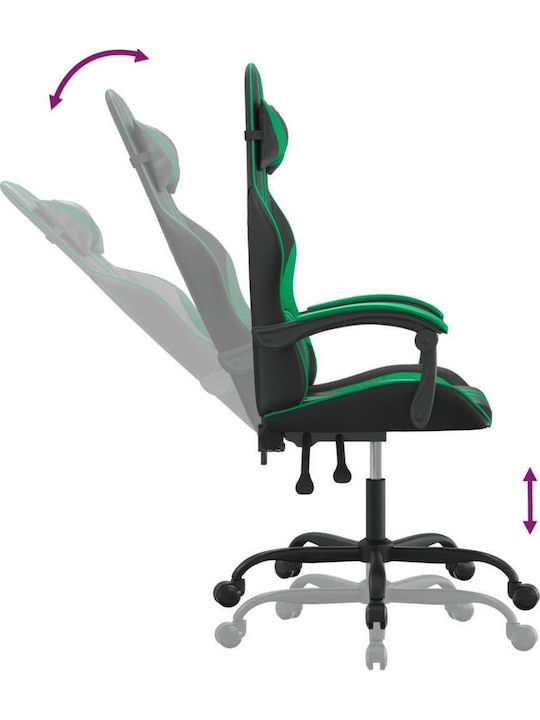 vidaXL 349522 Геймърски стол Black / Green