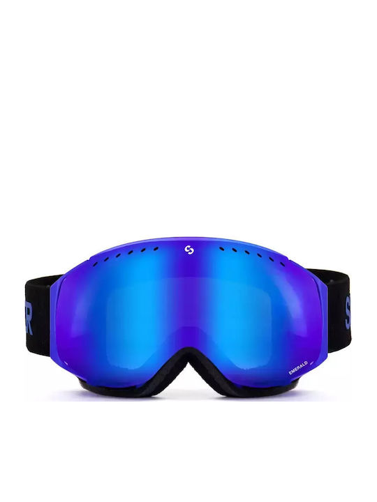 Sinner Emerald Μάσκα Σκι & Snowboard Ενηλίκων Μαύρη με Φακό σε Μπλε Χρώμα Sinner Emerald Μάσκα Σκι & Snowboard Ενηλίκων Μαύρη με Φακό σε Μπλε Χρώμα