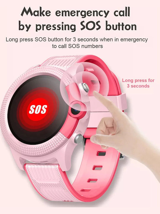 INTIME Kids Digital Watch with GPS and Rubber/Plastic Strap Black