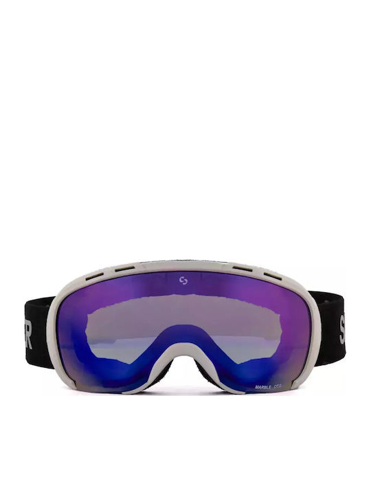 Sinner Marble Otg Masca de schi și snowboard Pentru adulți Alb cu Lentilă în culoarea Violet