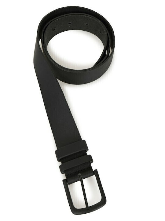 Breit Herren Gürtel Leder Schwarz