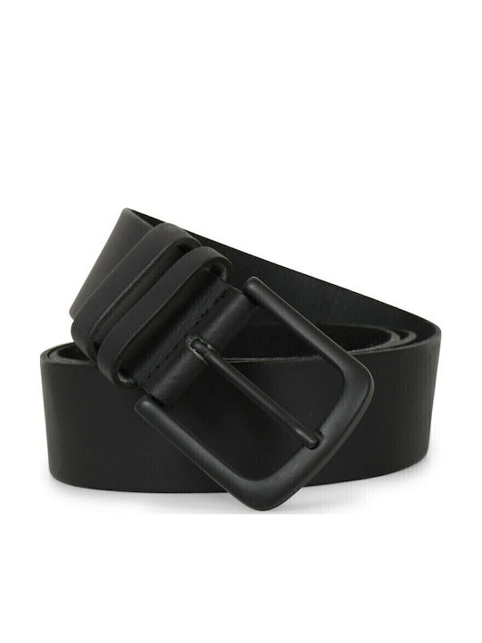 Breit Herren Gürtel Leder Schwarz