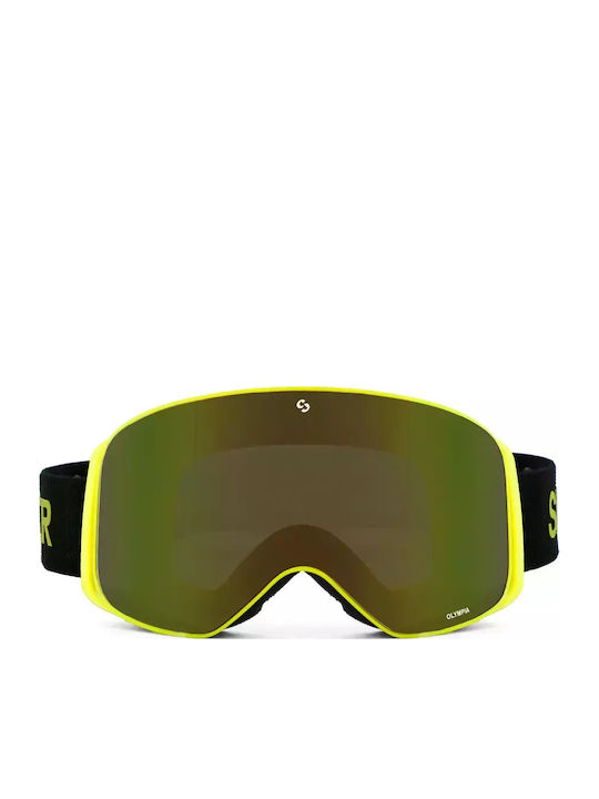 Sinner Unisex Ski- & Snowboardbrille Erwachsene Gelb mit Linse Getönt in Orange Farbe