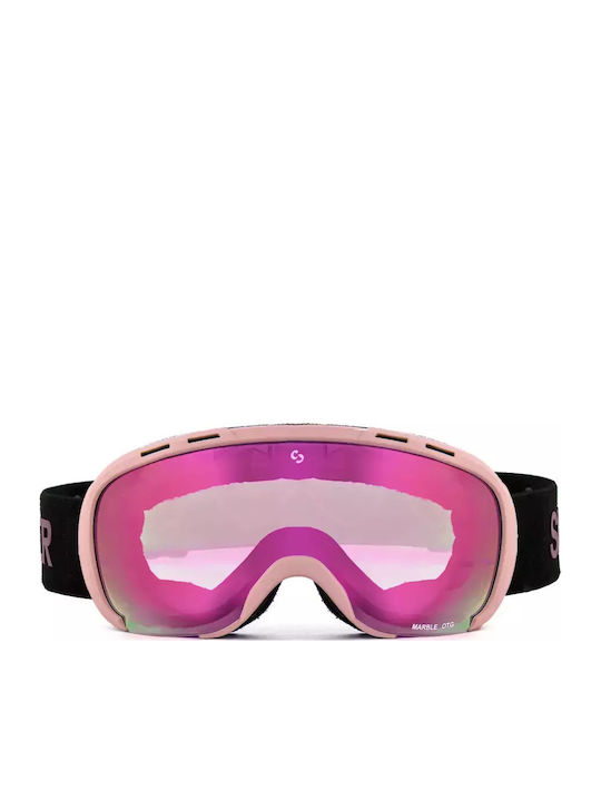 Sinner Marble Otg Μάσκα Σκι & Snowboard Ενηλίκων Λευκή με Φακό σε Ροζ Χρώμα Sinner Marble Otg Μάσκα Σκι & Snowboard Ενηλίκων Λευκή με Φακό σε Ροζ Χρώμα