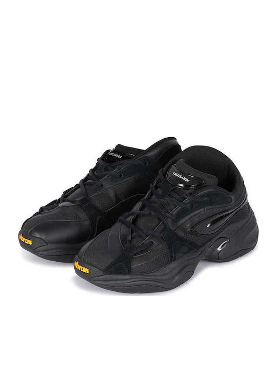 Asymmetrical Herren Chunky Sneakers Schwarz