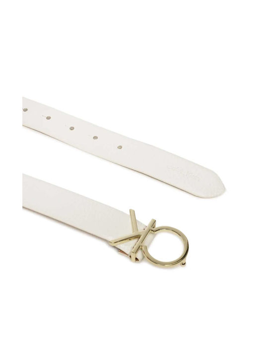 Calvin Klein Leather Women's Belt White