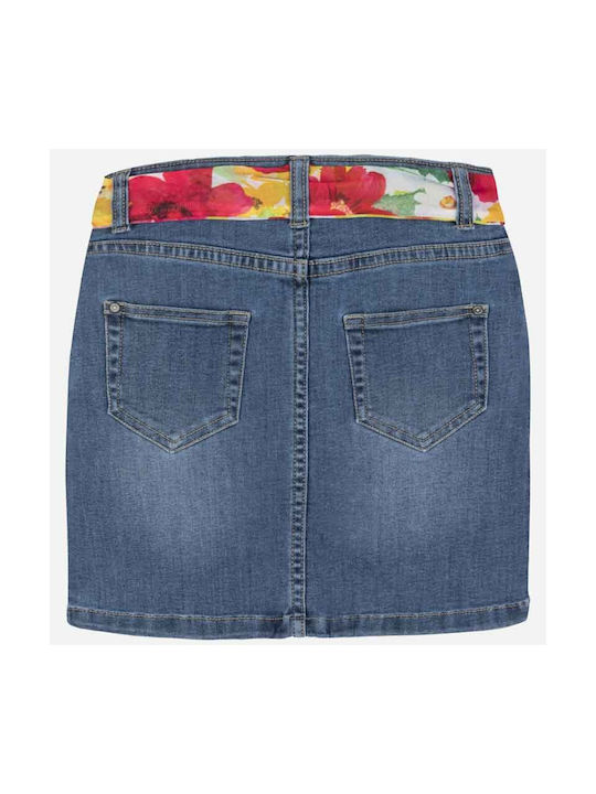 Mayoral Kids Denim Skirt Blue