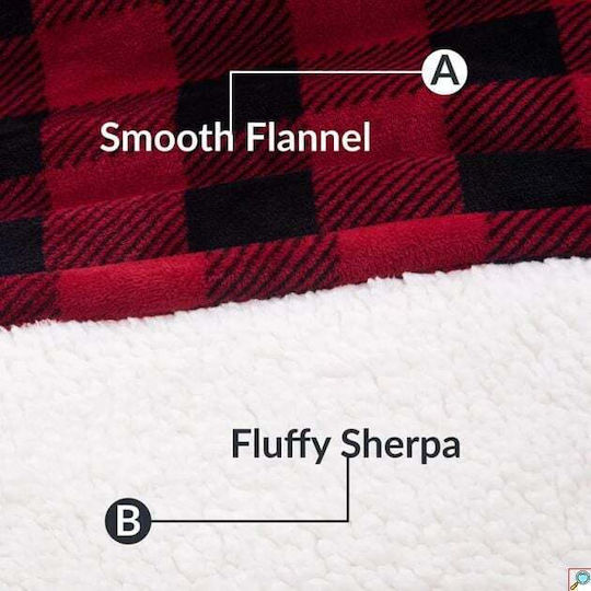 Cuddlez XMAS Edition Κουβέρτα Fleece με Μανίκια 70x90εκ. Κόκκινη