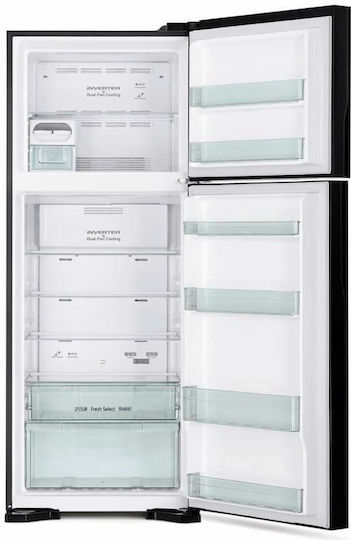 Hitachi Ψυγείο Δίπορτο 450lt Total NoFrost Υ183.5xΠ71.5xΒ74εκ. Μαύρο R-V541PRU0-1 BBK