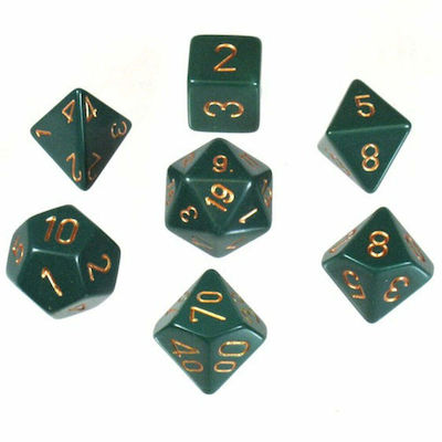 Chessex Polyhedral 7-Die Dice Dusty Green