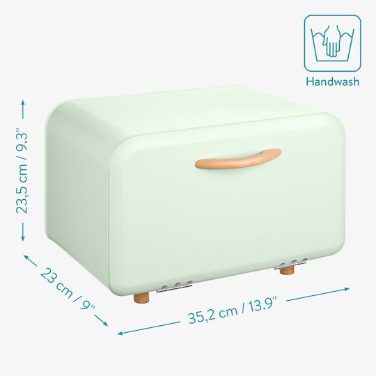 Navaris Cutie de pâine cu capac Metalic Mint Green 35.2x23x23.5cm