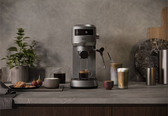AEG EC6-1-6ST Μηχανή Espresso 1450W Πίεσης 15bar Ασημί