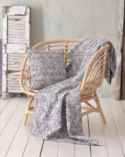 Rythmos Xaviera Four-Seater Sofa Throw 2 Sides Jacquard 180x330cm Ecru