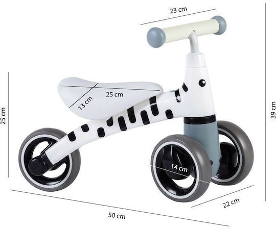 Ecotoys Zebra Lauflernhilfe Ride On für 12++ Monate LB1603 Weiß