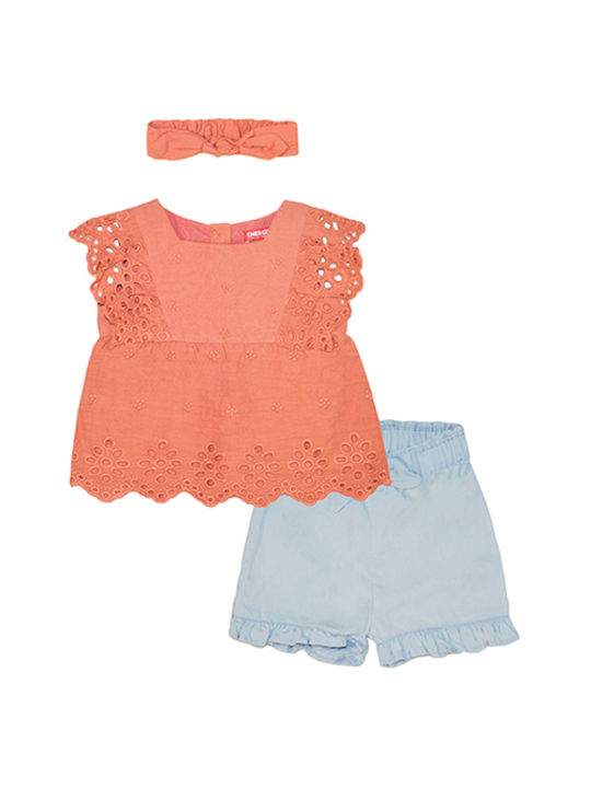 Energiers Kids Set with Shorts Summer 3pcs Orange