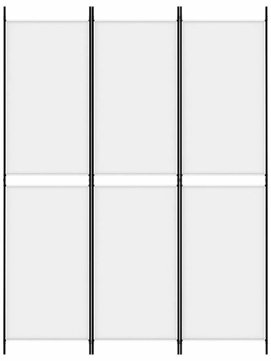 vidaXL Dekorativer Raumteiler Stoff mit 3 Paneelen White 150x200cm