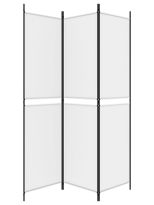 vidaXL Dekorativer Raumteiler Stoff mit 3 Paneelen White 150x200cm