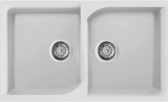 Elleci Ego 450 Granitek LGE45051 Drop-In Chiuvetă din Granit Sintetic L86xW50cm Avena