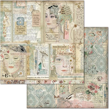 Stamperia Imagine Foi Scrapbooking Față și spate 190gr/m² 10 foi 10buc SBBL65