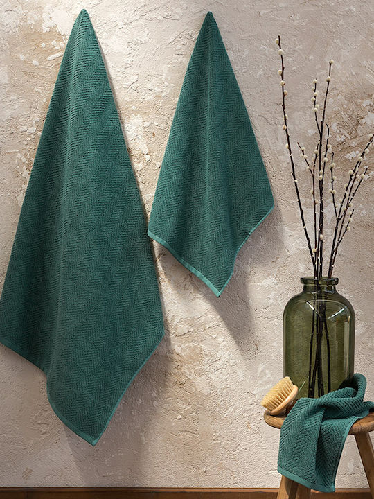 Nima Πετσέτα Χεριών Bold 30x50εκ. Dark Green Βάρους 550gr/m²