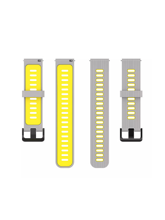 Techsuit Watchband W002 Armband Silikon Yellow / Gray (Samsung Galaxy Watch (46mm) / Watch 3 / Gear S3, Huawei Watch GT / GT 2 / GT 2e / GT 2 Pro / GT 3 (46mm)) KF239528