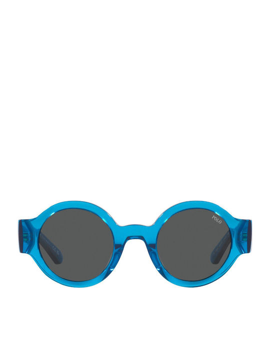 Ralph Lauren Unisex Sunglasses with Blue Plastic Frame and Gray Lens PH4190U 604187