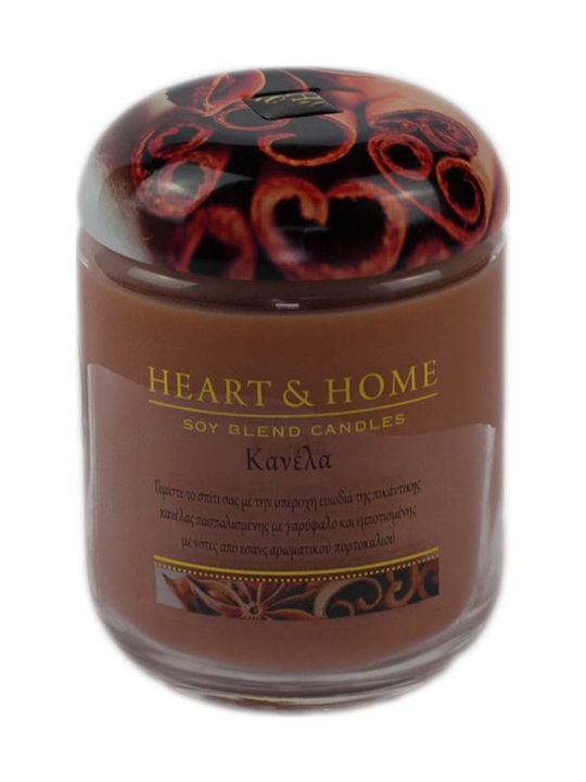 Heart & Home Scented Soy Candle Jar with Scent Cinnamon Burgundy 340gr 1pcs