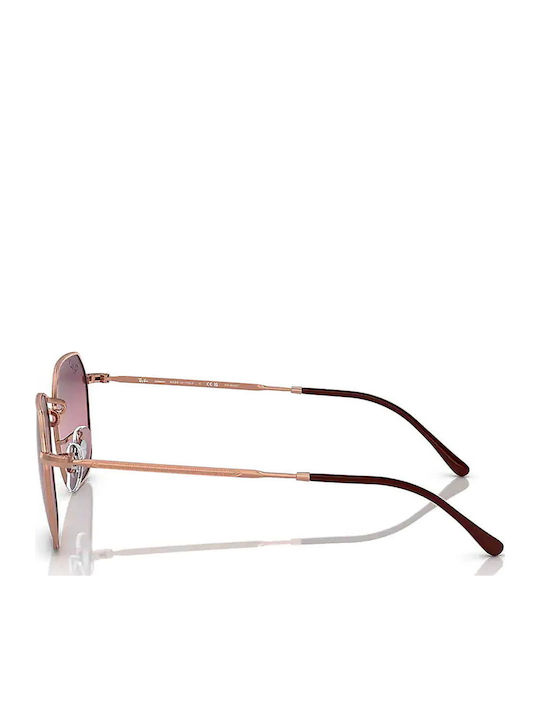 Ray Ban Jim Unisex Γυαλιά Ηλίου με Ροζ Χρυσό Μεταλλικό Σκελετό και Κόκκινο Polarized Καθρέφτη Φακό RB3694 9202/G9