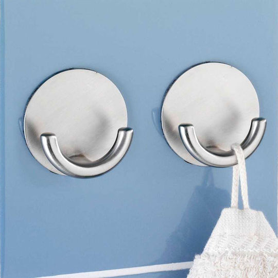 Wenko 2696471392 Double Wall-Mounted Bathroom Hook ​5.3x5.3cm Inox Silver