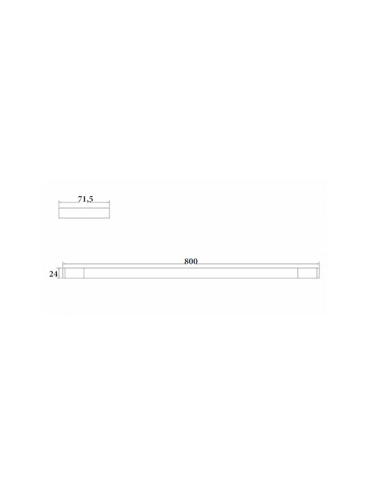 Sparke Palmia 13 Single Wall-Mounted Bathroom Rail ​80x2.4cm Silver