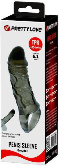 Pretty Love Breyden Penis Extension Penis Sleeve Black 15.5cm