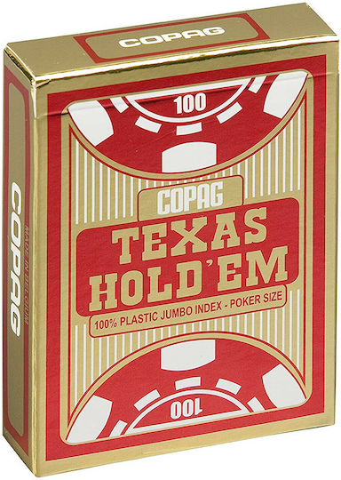 Cartamundi Texas Hold'Em Plasticized Card Deck Red