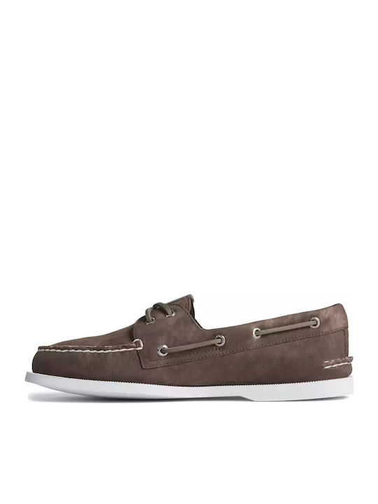 STS24521 Δερμάτινα Ανδρικά Boat Shoes σε Καφέ Χρώμα