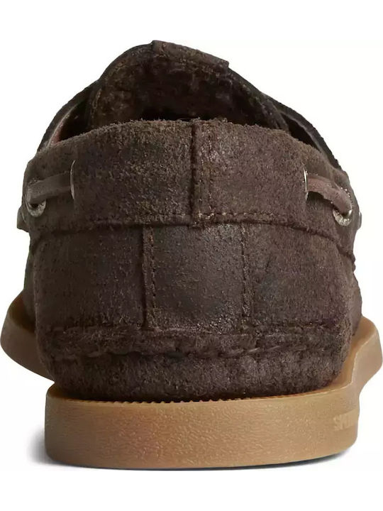 Authentic Original 2-Eye Δερμάτινα Ανδρικά Boat Shoes σε Καφέ Χρώμα