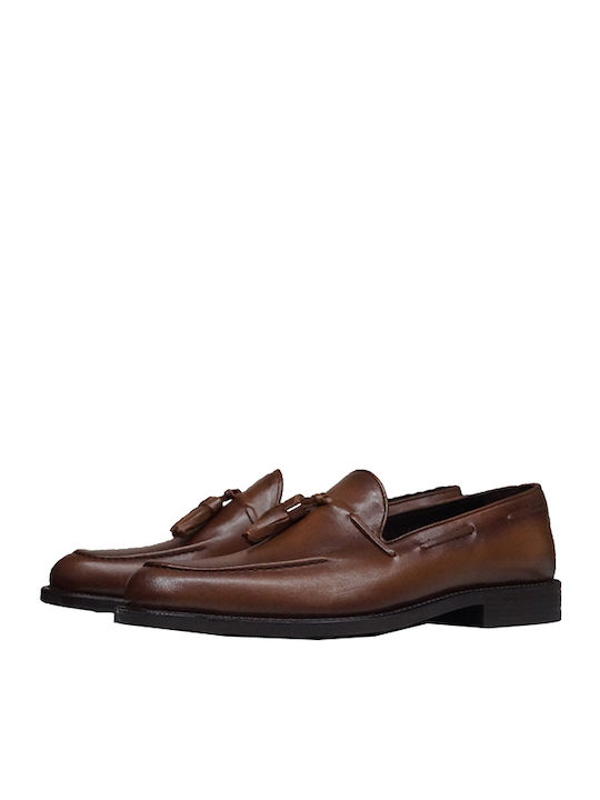 Δερμάτινα Ανδρικά Loafers σε Καφέ Χρώμα