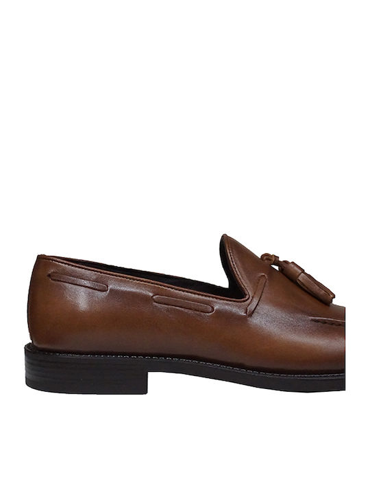 Δερμάτινα Ανδρικά Loafers σε Καφέ Χρώμα