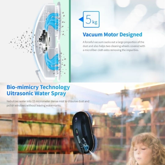Hobot Hobot 2S Καθαριστής Τζαμιών Ρομπότ Ρεύματος 72W Λευκός