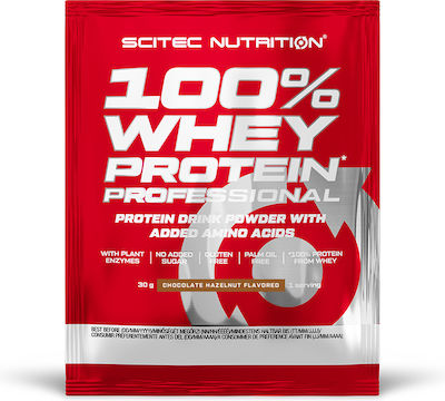 Scitec Nutrition 100% Whey Professional Суроватъчна Протеин с Вкус на Шоколад с лешници 30гр