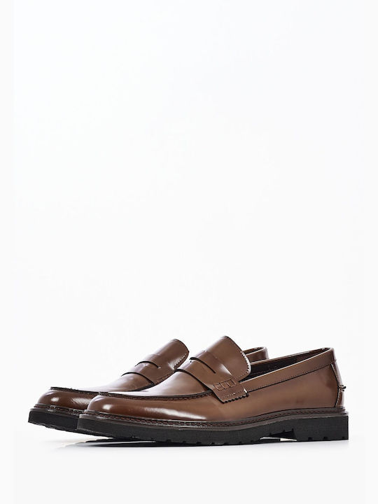 Vice Footwear Men's Leather Loafers Brown