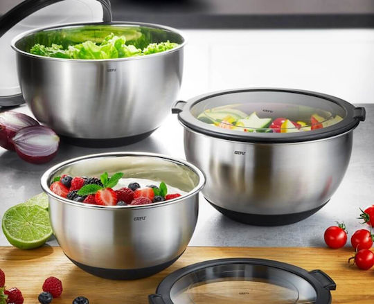 Gefu Stainless Steel Mixing Bowl Capacity 4.5lt with Diameter 27cm and Height 15cm.