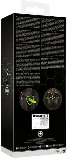 Shots Ouch Glow In The Dark Harness with Dildo in Green Color