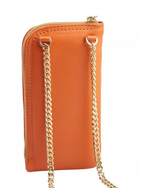 Elena Athanasiou Phone Case Leather Women's Mobile Phone Bag Orange