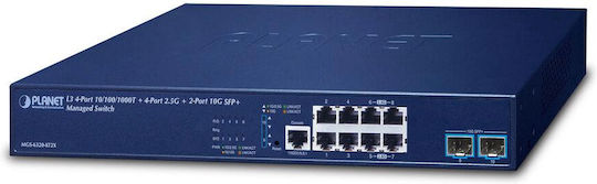 Planet Technology MGS-6320-8T2X Managed L3 Switch με 8 Θύρες Gigabit (1Gbps) Ethernet και 2 SFP Θύρες