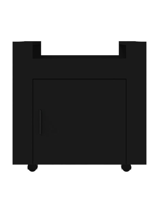 Cabinet de Birou cu roți în Culoare Neagră, 60x45x60cm
