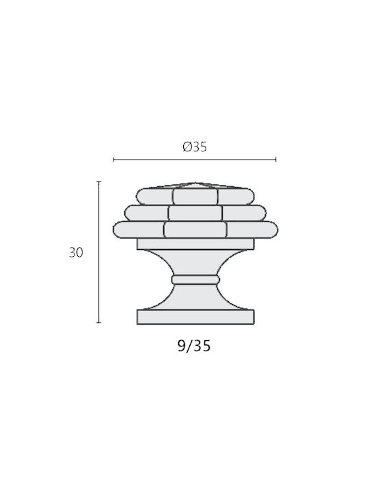 Zogometal Metallic Furniture Knob 09 Όρο Ø35mm