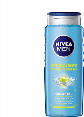 Nivea Power Refresh Αφρόλουτρο σε Gel για Άνδρες για Πρόσωπο , Σώμα & Μαλλιά 500ml