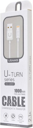 Usams US-SJ097 Regular USB-A la Cablu Lightning Alb 1m (IPUSBXD02)
